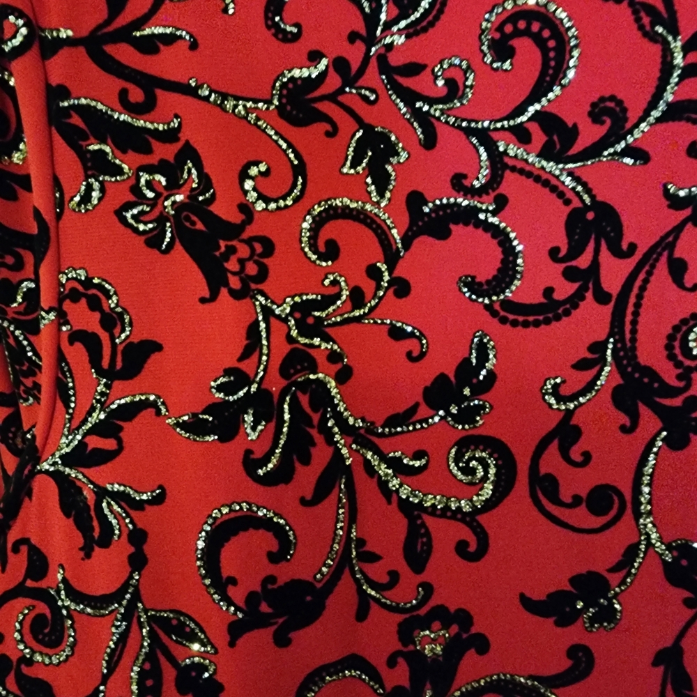 Ronni Nicole Red and Black Midi Dress